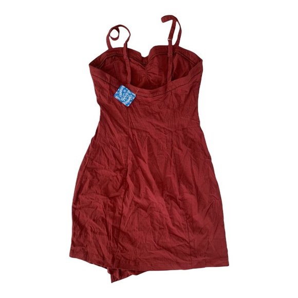 Free People Monroe Asymmetrical Mini dress In Wine X-Small - Picture 3 of 12